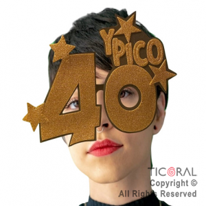 Anteojo 40 a�os y pico con estrellas oro x 1